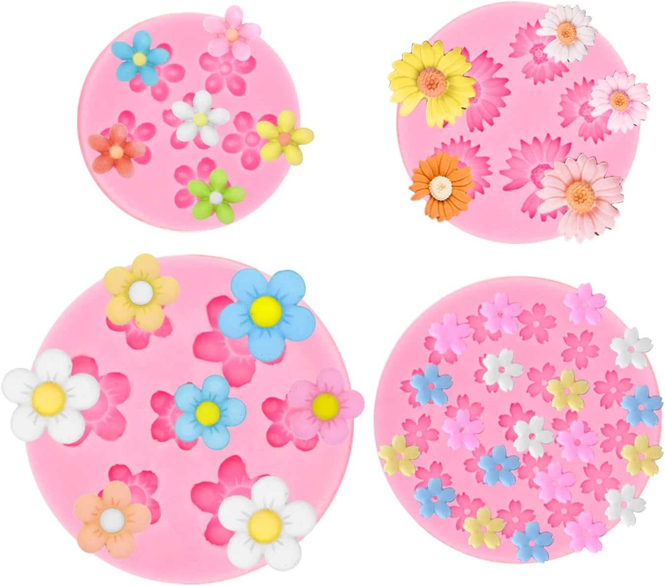 Silicone flowers 4 set
